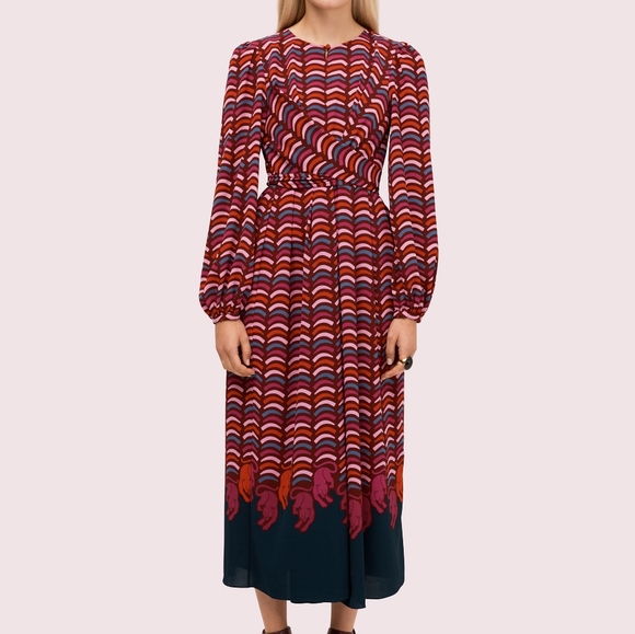 Kate Spade BNWT Rawr Crepe midi dress - Picture 9 of 10